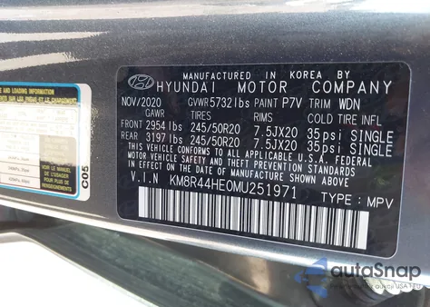 2021 Hyundai Palisade Sel from USA, damaged, VIN KM8R44HE0MU251971